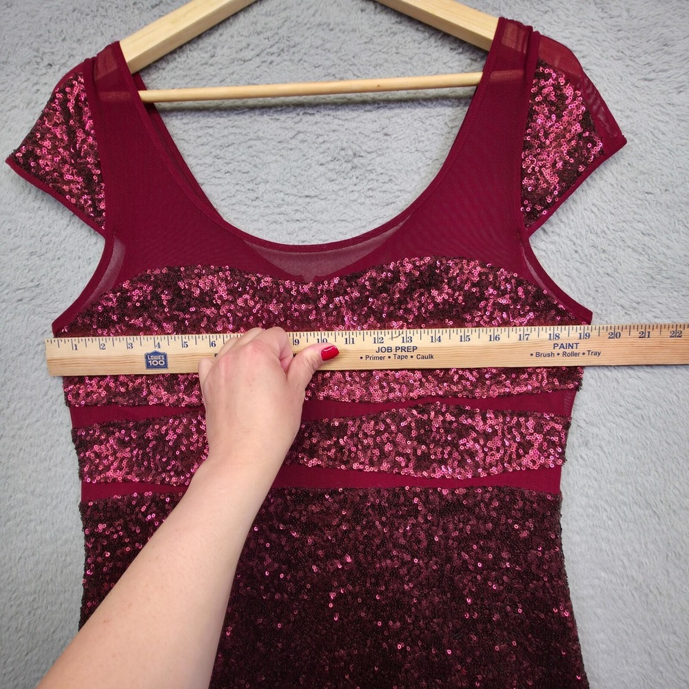Betsey Johnson Dress Women 14 Red Sequin Y2K Vamp Glam New Year Holiday HOCO - Picture 4 of 16